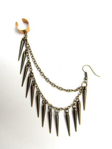 Brass Spike Ear Cuff (Single)